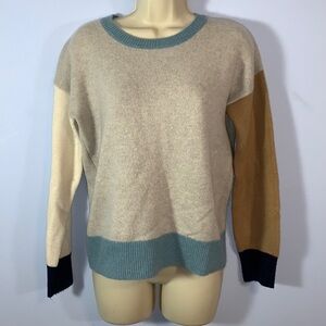 Stitch & needle 100% cashmere crewneck sweater blue gray black camel size xs